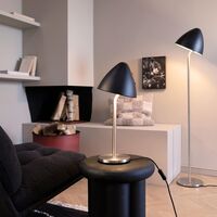 Oulu Bordlampe Sort/Børstet Stål