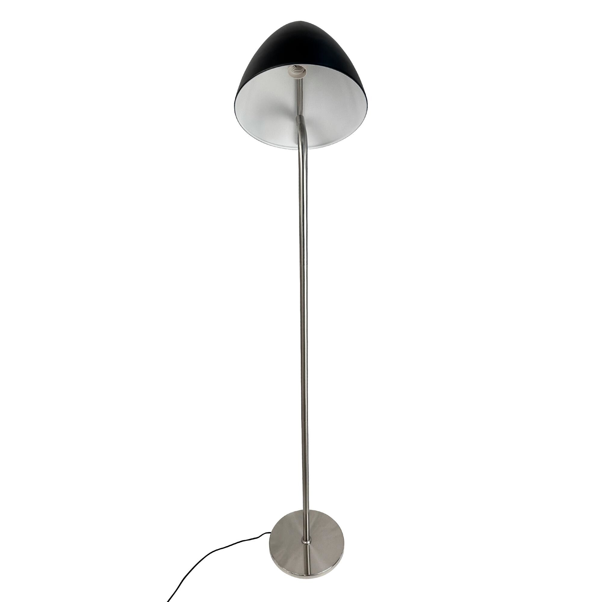 Oulu Floor Lamp Black/ Brushed Steel | AndLight