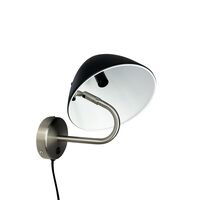 Oulu Wall Lamp Black/ Brushed Steel