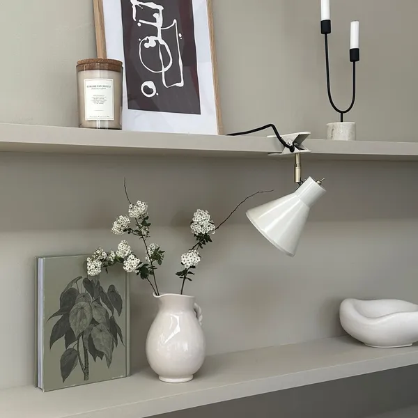 Tischlampe mit Klemme , Weiß