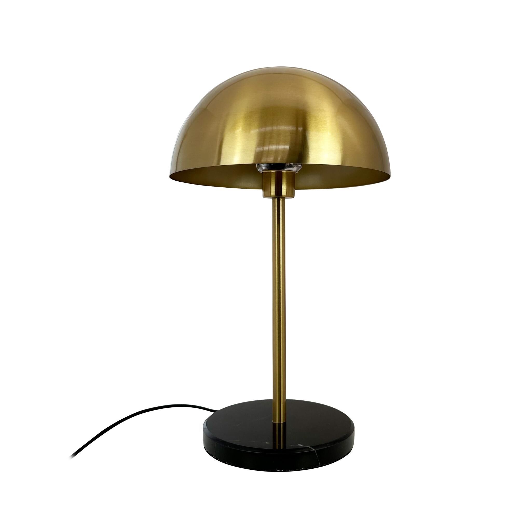 French Collection Nancy Bordslampa M&auml;ssing/ Svart/ Marmor