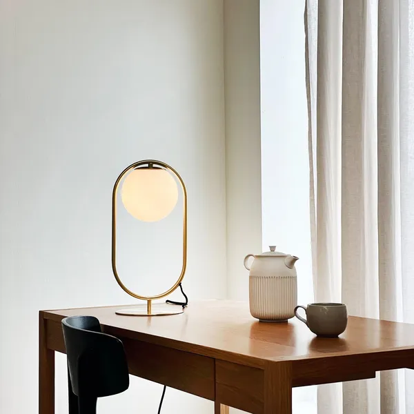 French Collection Reims Table Lamp Brass/ White