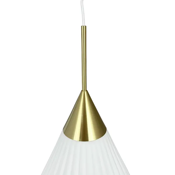 Hanglamp Groot Opaal/ Messing