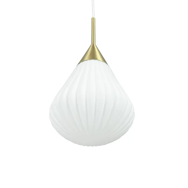 Hanglamp Groot Opaal/ Messing