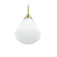 Hanglamp Groot Opaal/ Messing