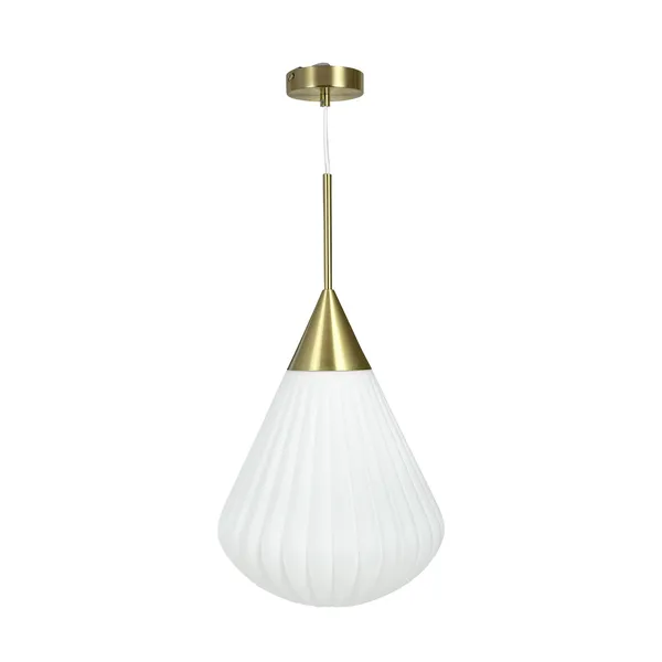 Hanglamp Groot Opaal/ Messing