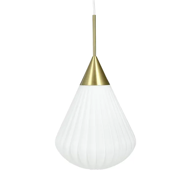 Hanglamp Groot Opaal/ Messing