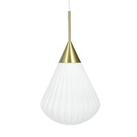 Hanglamp Groot Opaal/ Messing