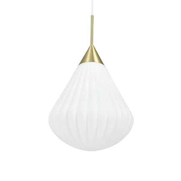 Hanglamp Groot Opaal/ Messing
