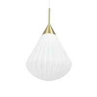 Hanglamp Groot Opaal/ Messing