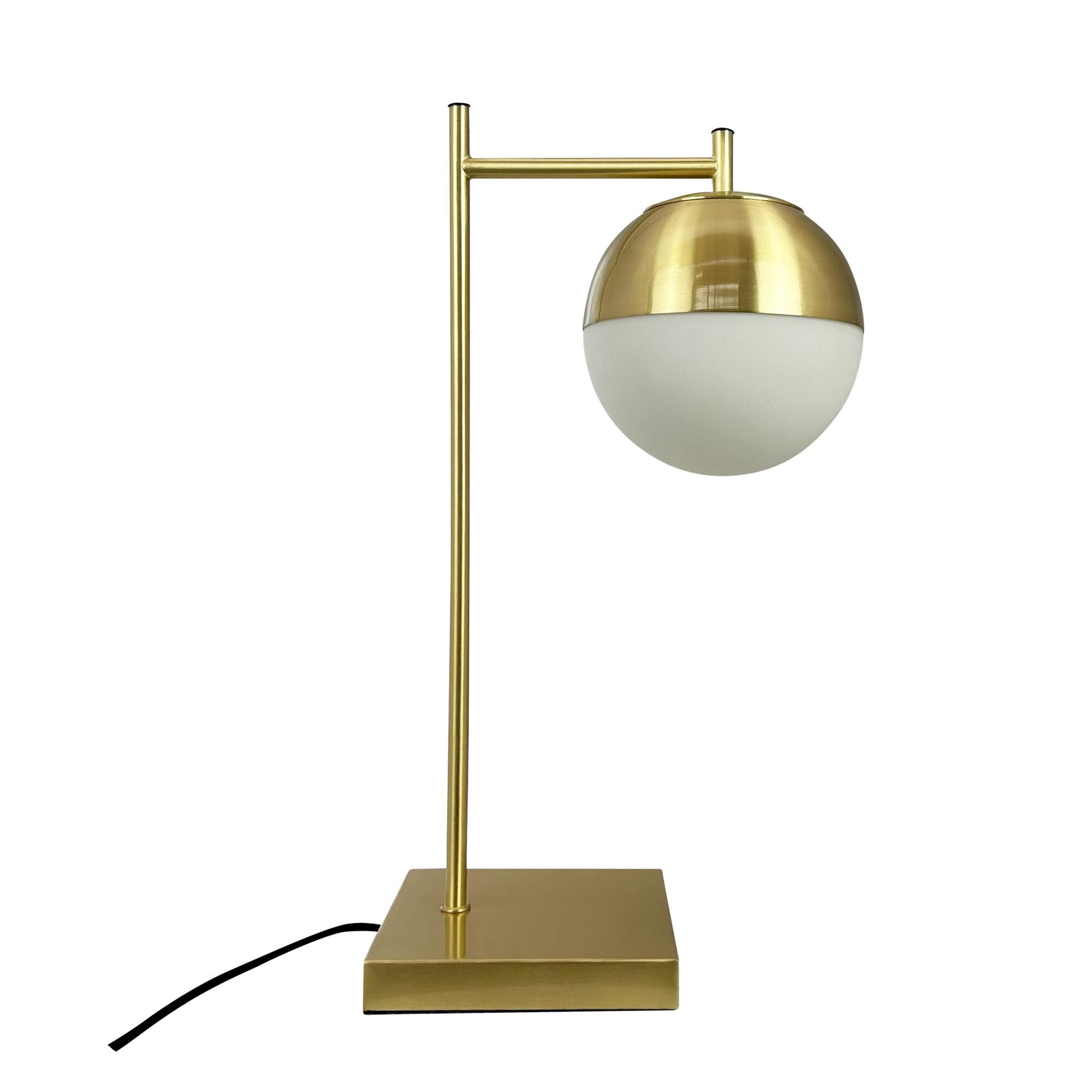 Fransk Kollektion Caen Bordslampa M&auml;ssing/ Vit