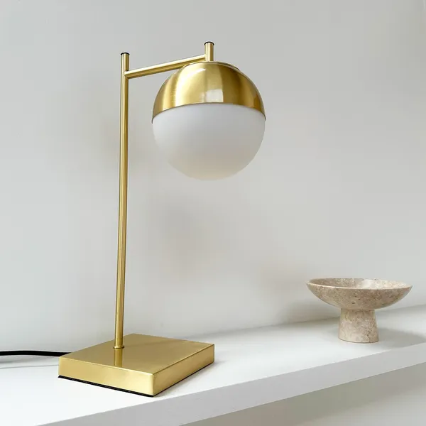 French Collection Caen Table Lamp Brass/ White
