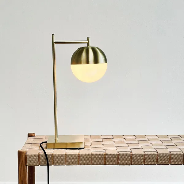 French Collection Caen Table Lamp Brass/ White