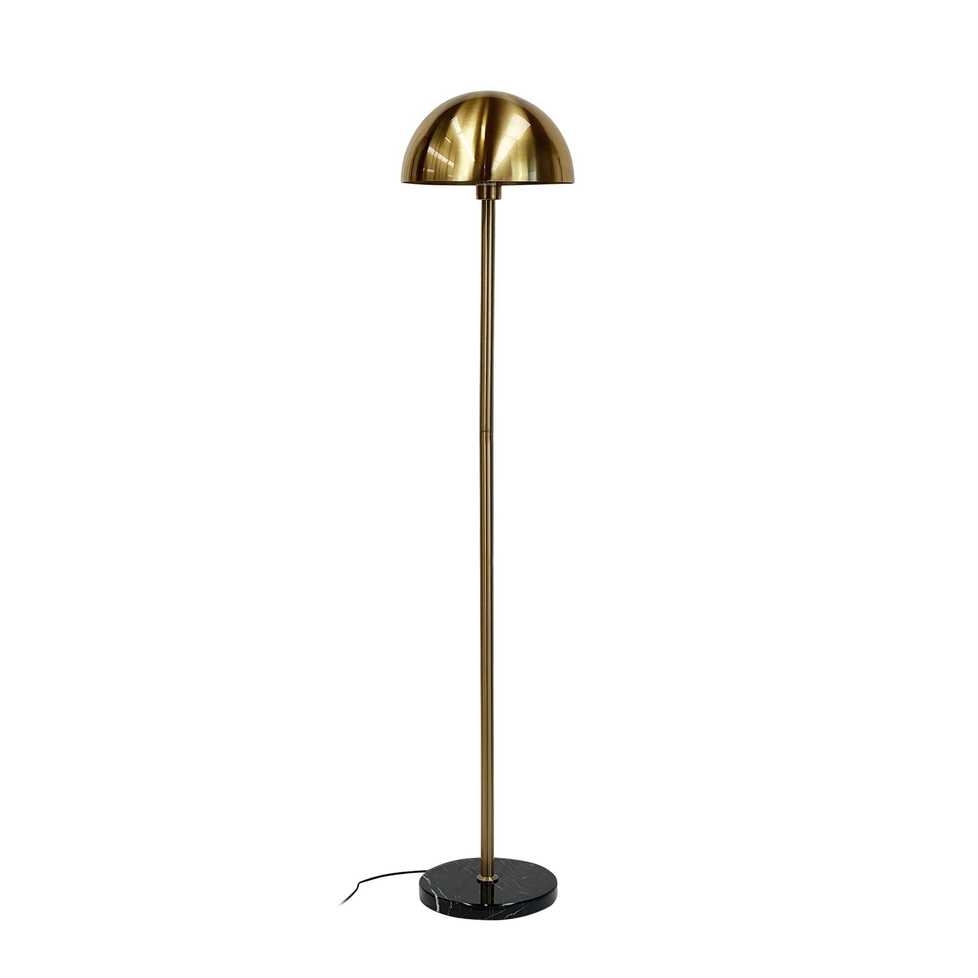 Fransk Kollektion Menton Golvlampa M&auml;ssing/ Svart/ Marmor