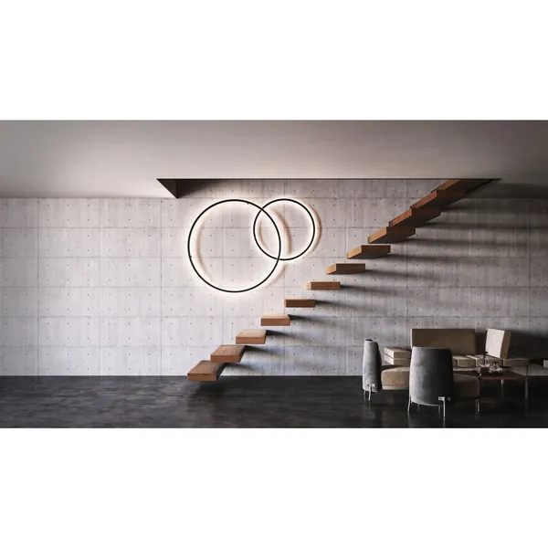 Zirkol Circle Wall Væglampe Sort Ø100 3000K