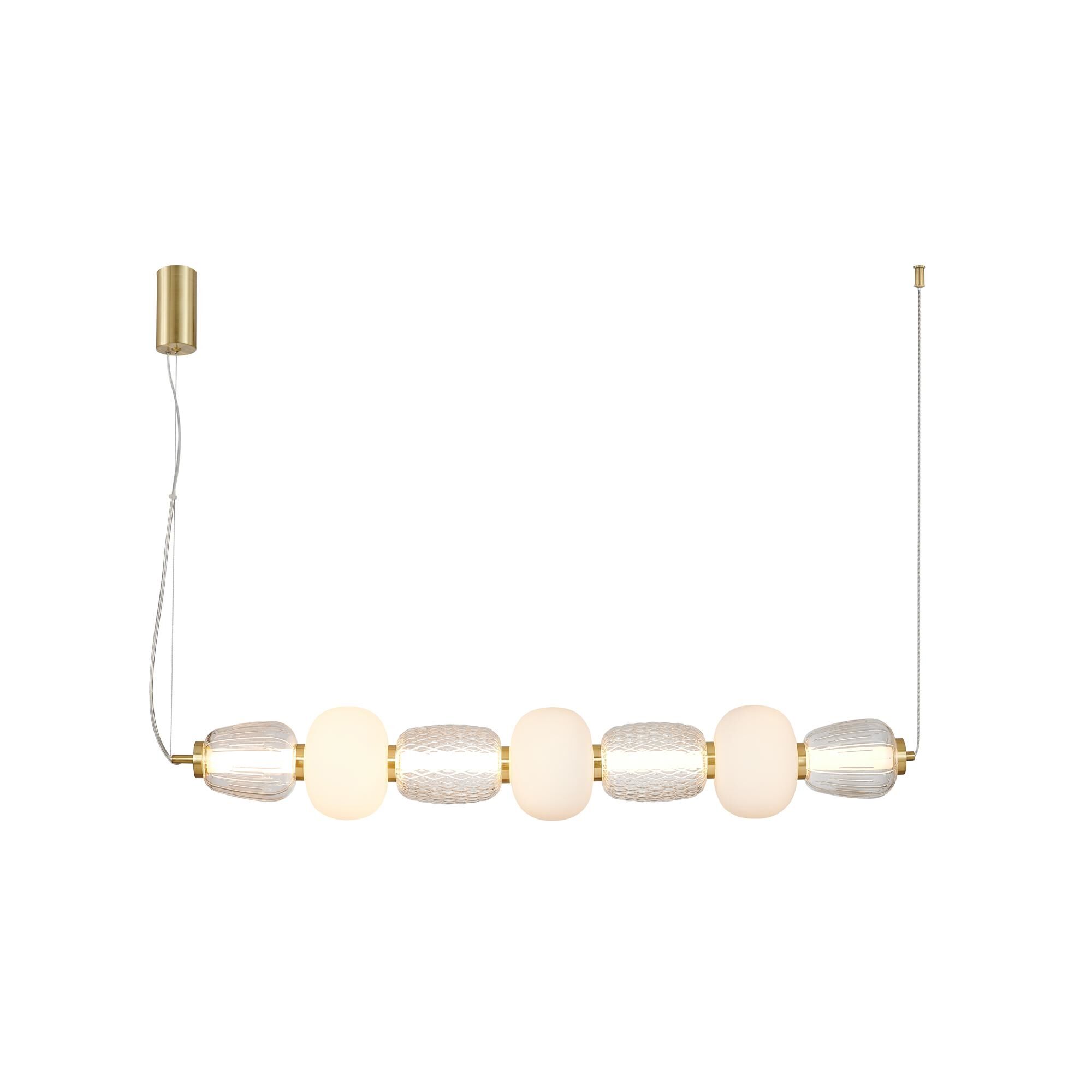 Pearl 7 Pendel Amber/Guld