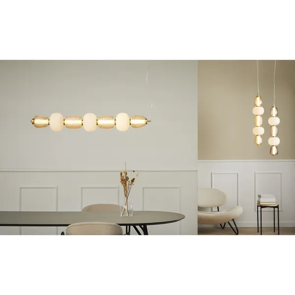 Pearl 7 Pendel Amber/Guld