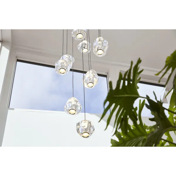 Eis Ball Pendelleuchte 10 Transparent