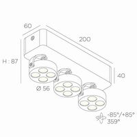 Trizo 21 Mini-Pi 3 UP Faretto E Lampada Da Soffitto Bianco
