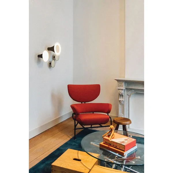 Trizo 21 Sirenes Wandlamp Wit + Wit Matglas + Spiegel Klein
