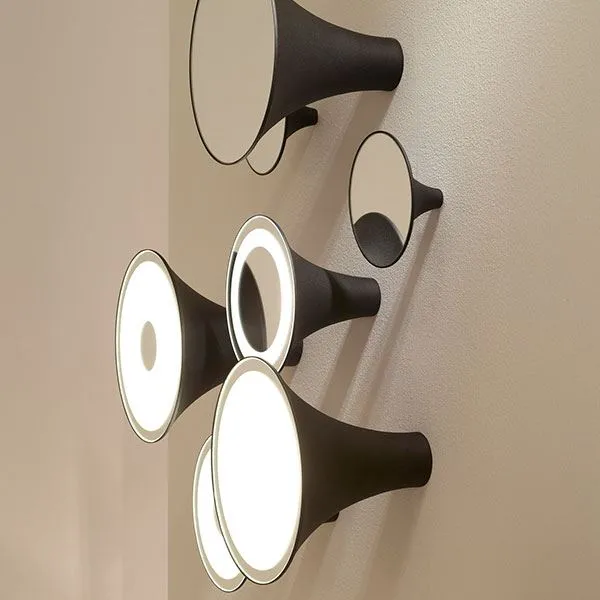 Trizo 21 Sirens Wall Lamp Copper + Mat White Glass + Mirror Small