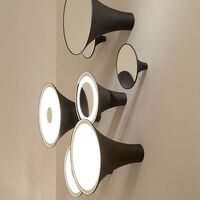 Trizo 21 Sirens Wall Lamp Copper + Mat White Glass + Mirror Small