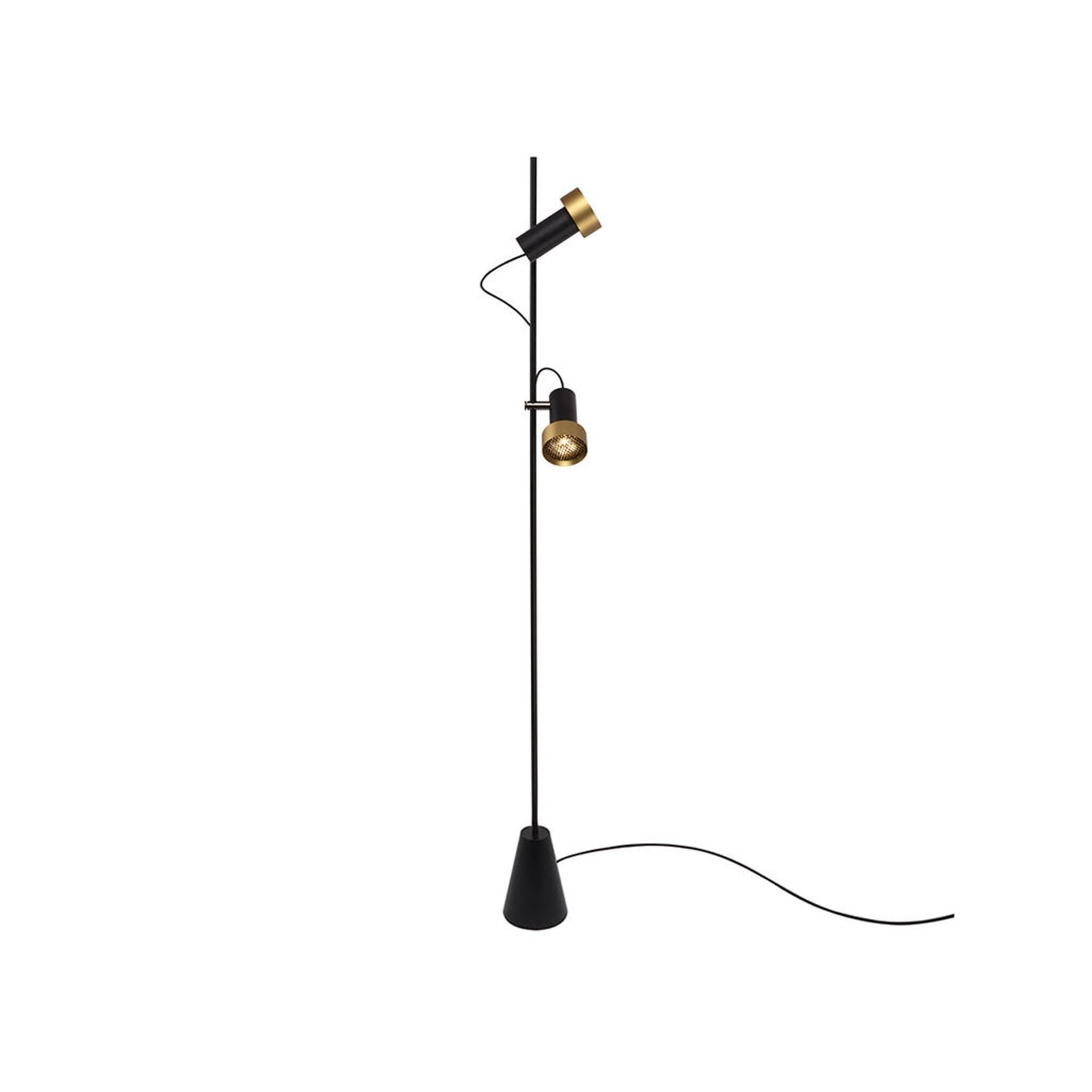 Trizo 21 2Thirty Floor 2 Golvlampa Dimbar Svart/Guldring
