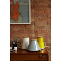 Large Jar H18 Glossy Yellow/ Matt White