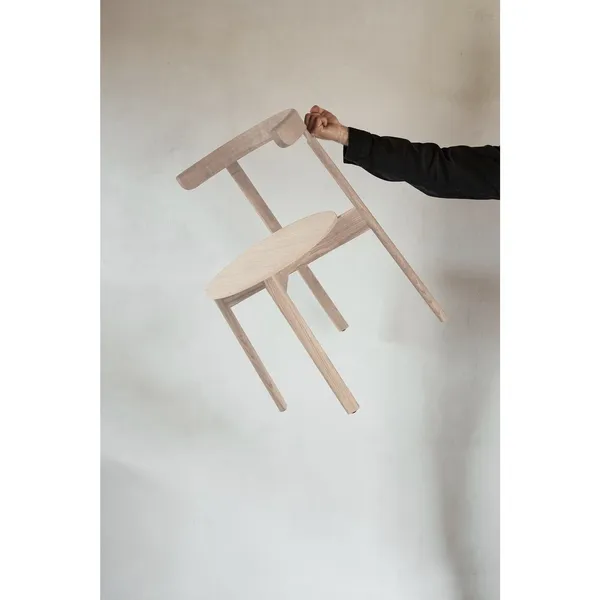 Lunar Dining Chair White Oiled Oak/Hallingdal