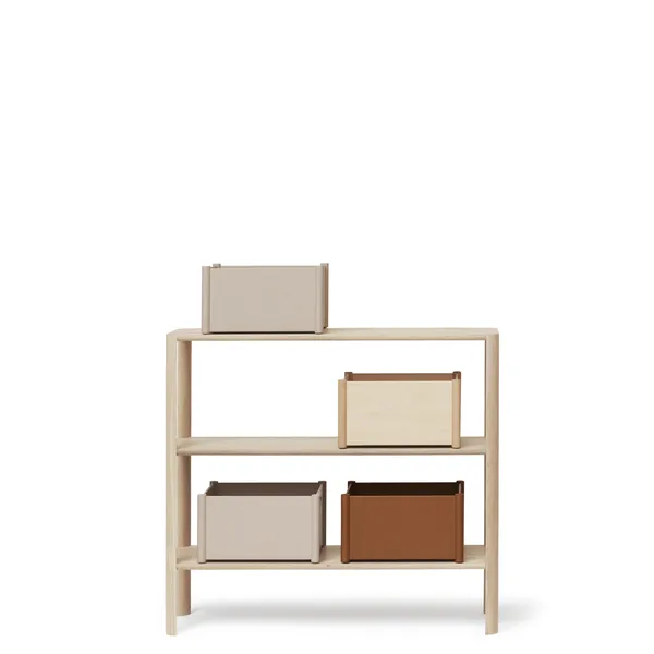 Leaf Bookcase 1x3 White Oiled Oak
