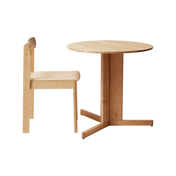 Trefoil Tafel Ø75 Wit Geolied Eikenhout