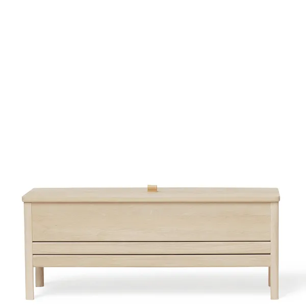 A-lijn Bank 111 cm Wit Geolied Eikenhout