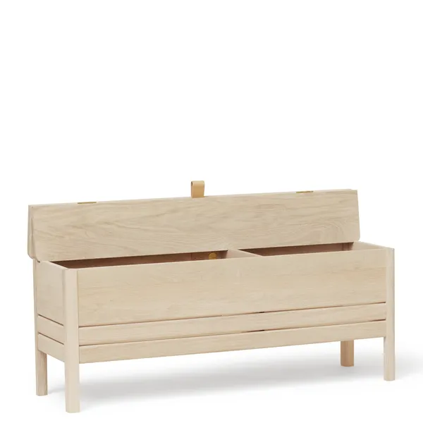 A-lijn Bank 111 cm Wit Geolied Eikenhout