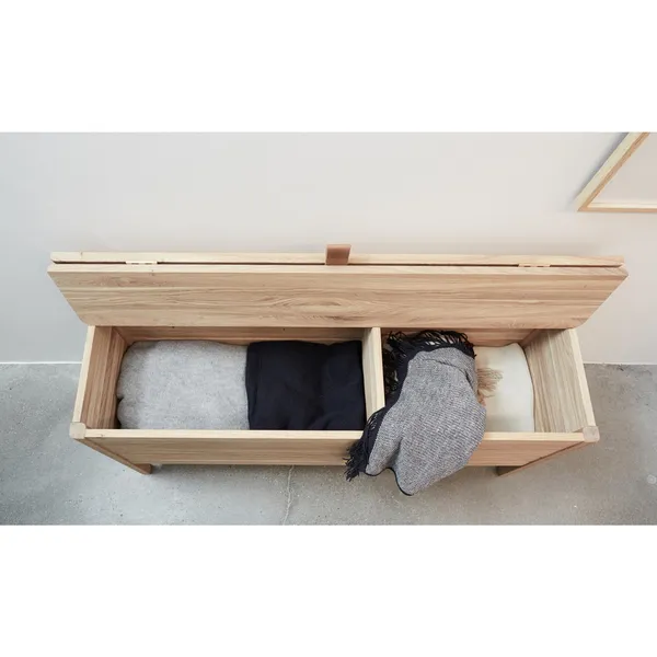 A-lijn Bank 111 cm Wit Geolied Eikenhout