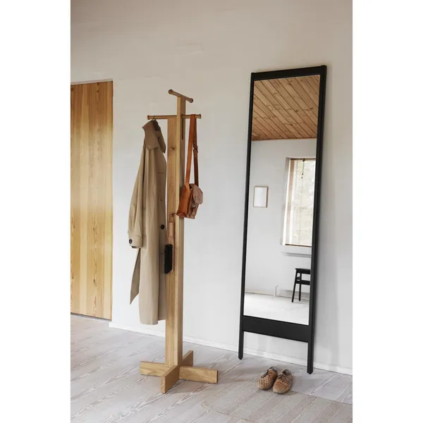 A Line Mirror Black Stained Oak