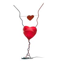 One From The Heart Table Lamp Red