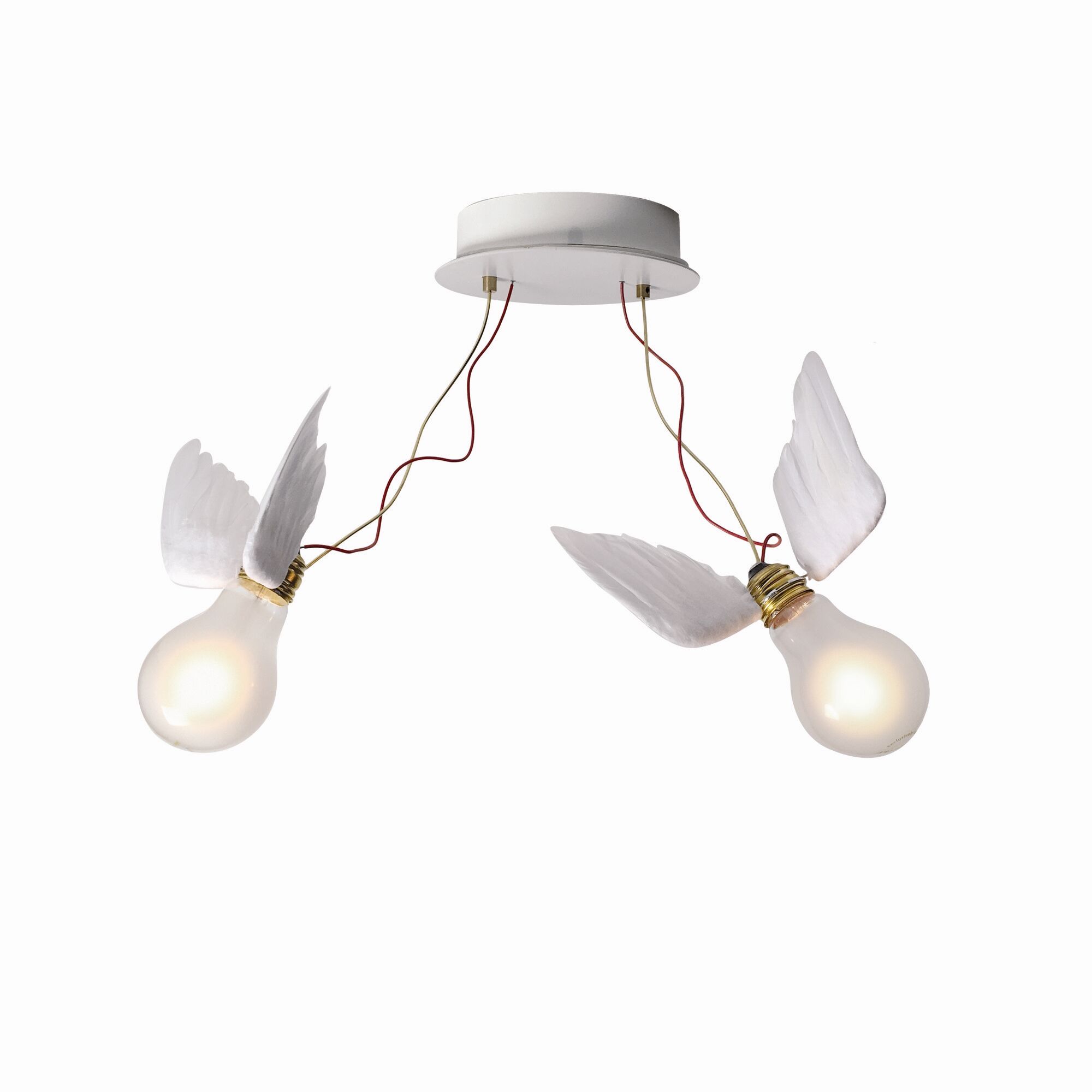 Lucellino Doppio V&auml;gglampa Vit
