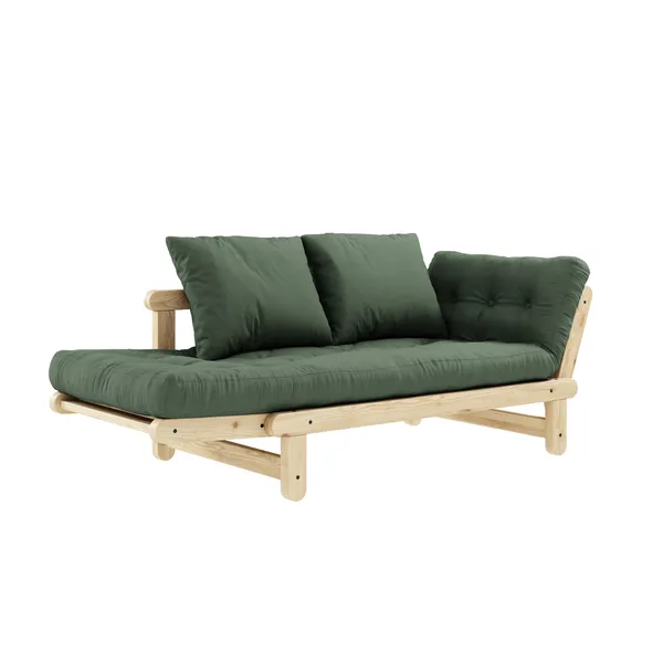 Beat Sofa Clear Lacquered Pine/756 Olive Green
