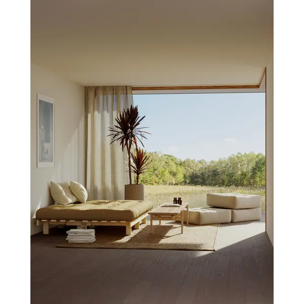 Lean Schlafsofa 130x200 Roh/513 Hellblau