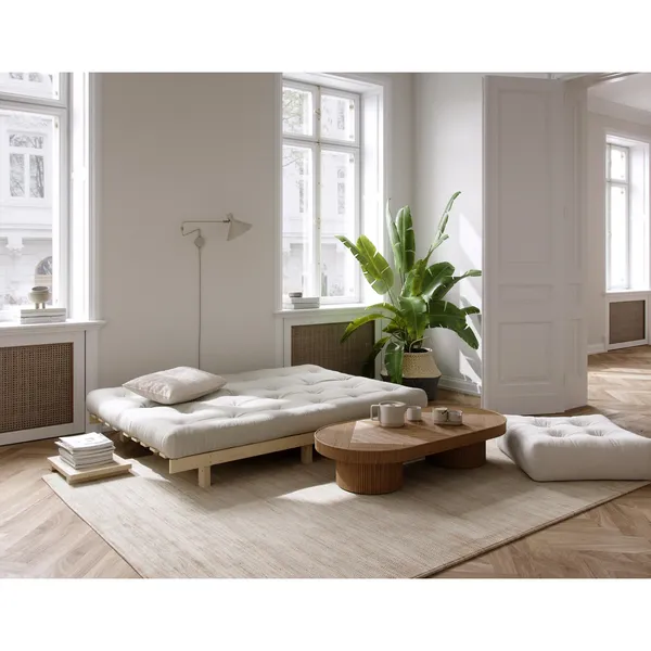 Lean Sofa bed 130x190 Raw/756 Olive Green