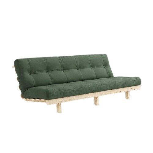 Lean sovesofa 130×200 rå/756 olivengrønn