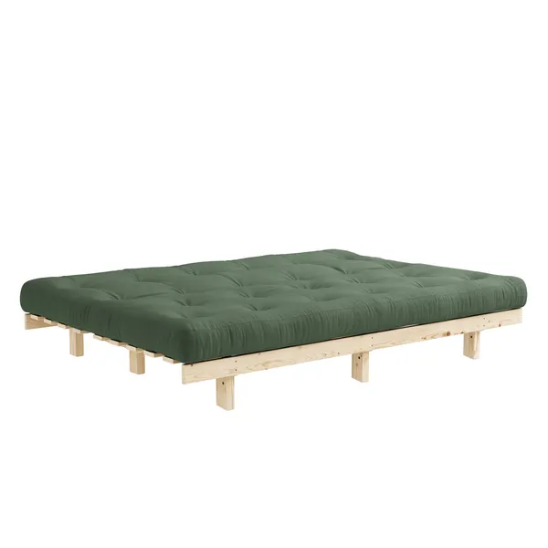 Lean Sofa Bed 130x200 Raw/756 Olive Green