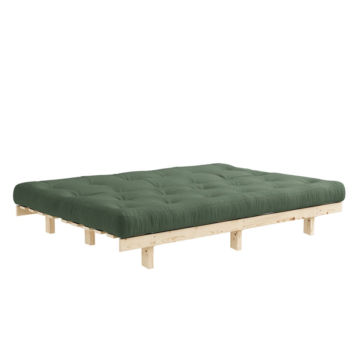 Lean bäddsoffa 130x200 rå/756 olivgrön