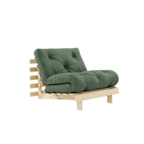 Roots sovesofa 90x200 rå/756 olivengrønn