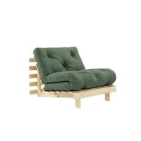 Roots Schlafsofa 90x200 Roh/756 Olivgrün