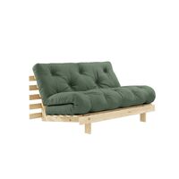 Roots Sovesofa 140x200 Rå/756 Olivengrønn