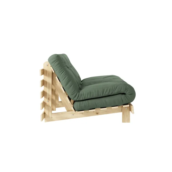 Roots Sovesofa 140x200 Rå/756 Olivengrønn