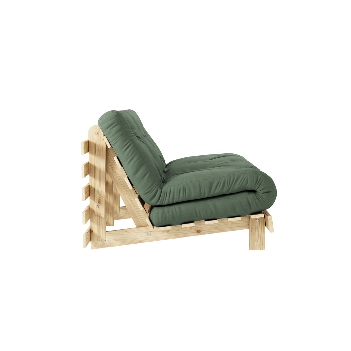 Roots Sovesofa 140x200 Rå/756 Olivengrønn
