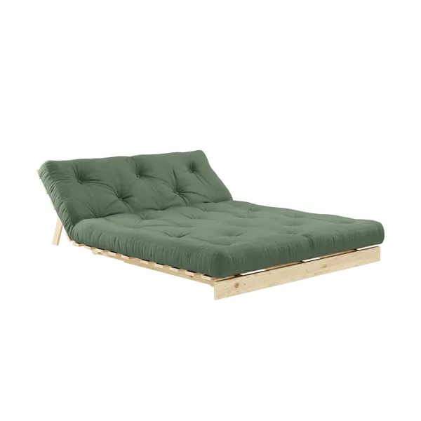 Roots Sovesofa 140x200 Rå/756 Olivengrønn