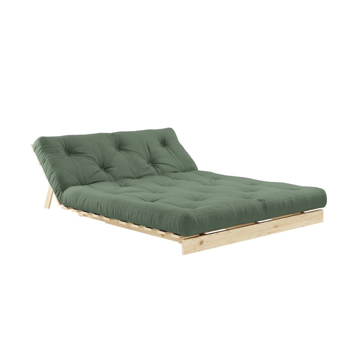 Roots Sovesofa 140x200 Rå/756 Olivengrønn
